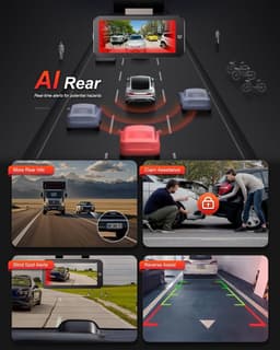 SnelShoppen - 2K 5 GHz WiFi Dashcam voor en Achter met 4 Inch IPS Touchscreen, GPS, ADAS, Nachtzicht, WDR, Spraakbediening, 24U Parkeermodus en G-sens — thumbnail 3