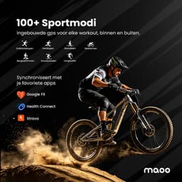 Maoo Titan GPS - GPS Smartwatch Heren - Rugged Sporthorloge - 1,46 inch - 3 Bandjes - Stappenteller - Hartslagmeter - Slaapmonitor - Belfunctie - LED Zaklamp - 100+ Sportmodi - Geschikt voor Android en iOS - Gun Metal — thumbnail 4