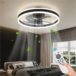 Plafond Ventilator Lamp - Moderne Verlichting - Slaapkamer Koeling - Geïntegreerd Design - 40cm LED 48W - Wit — thumbnail 1