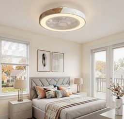 Nivard Plafondventilator - Met Verlichting - Plafond Ventilator - Met Lamp - Plafonniere Met Ventilator - Met Licht - Wit — thumbnail 4
