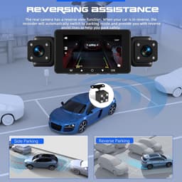 SnelShoppen - 360 Graden Auto Dashcam 4 Kanalen 1080P met Wifi, 3 Inch IPS-Scherm, 64 GB, G-Sensor, Achteruitrijcamera, 24 Uur Parkeermodus, Nachtzich — thumbnail 4