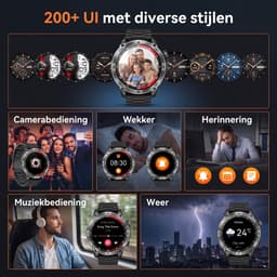 VASHOY HK08 - GPS Smartwatch - Sport Smartwatch - Outdoor Smartwatch - 1.43" AMOLED GPS Baro-Altimeter IP68 160+ Sportmodes – 3-delige set, hartslag/slaap/stappenteller, voor Android/iOS — thumbnail 4