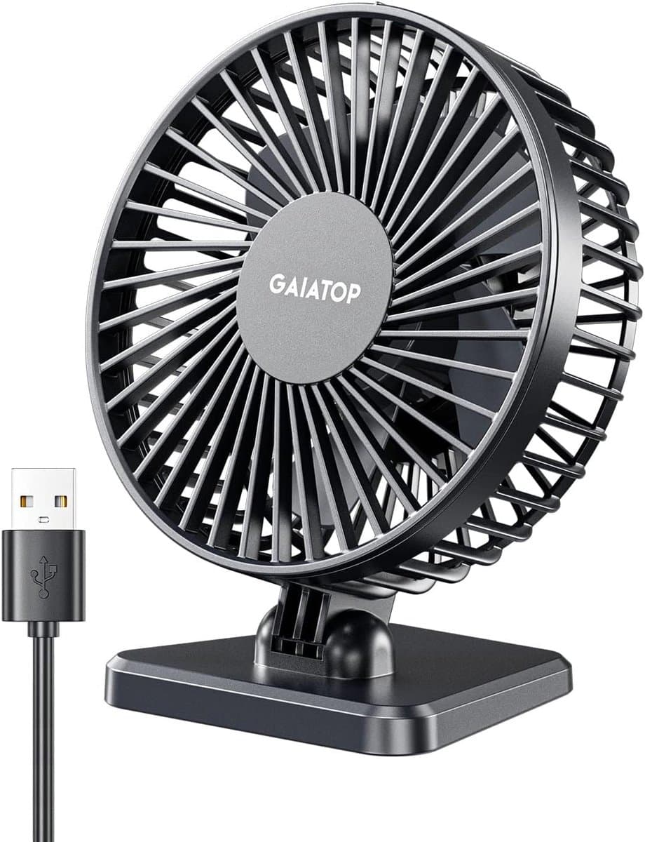 Ventilator USB met 3 Snelheden – Stil, Compact en 30° Kantelbaar – Zwart — afbeelding 1