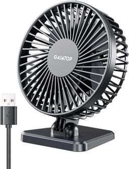 Ventilator USB met 3 Snelheden – Stil, Compact en 30° Kantelbaar – Zwart — thumbnail 1