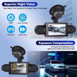 4-kanaals 360° dashcam HD 1080P 4-lens rijrecorder met 32GB geheugenkaart — thumbnail 5