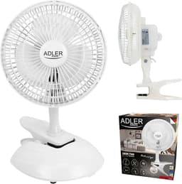 Ventilator met Clip en Voet – 2 Snelheden – Kantelbaar – Compacte Bureauventilator 15 cm 30W — thumbnail 1