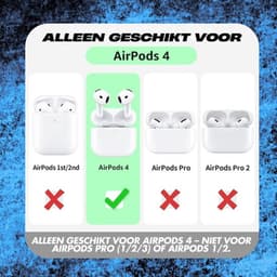 Enluxe Case geschikt voor Airpods 4 - Donker Paars Lavender Purple - Premium Siliconen Hoesje, Valbescherming & Spatwaterdicht, Draadloos Opladen Compatibel — thumbnail 5