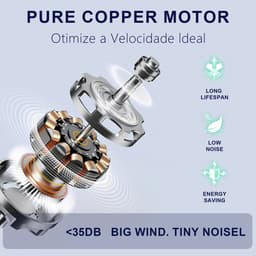 MODENUIT Ventilator 132 cm - Met Verlichting En 6 Snelheden - Voor Slaapkamer En Terras - ABS - Zwart — thumbnail 2