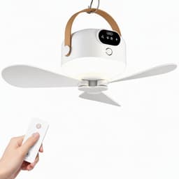 Norvia - Ventilator - Draagbare Plafondventilator - Oplaadbaar - 8000 mAh - Met LED Verlichting - Camping - Thuis - 3 Snelheden — thumbnail 1
