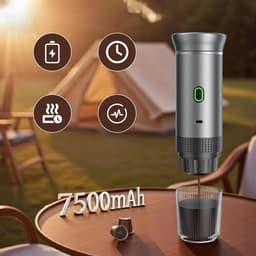 Draagbaar Koffiezetapparaat - Mini Koffiemachine - Capsule Koffiezetter - 20 Bar - 60 Sec Extractie - Warm & Koud Zetten - USB-C Oplaadbaar - Kleine Espressomachine - Voor Thuis & Kantoor & Kamperen & Reis — thumbnail 3
