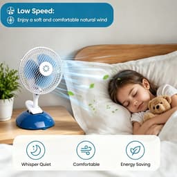 Wentinkmo Tafelventilator - Draagbare ventilator - Stille werking zonder lawaai - laag energieverbruik — thumbnail 2