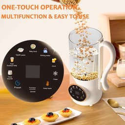 1400ml, Notenmelkmaker 8-in-1, Zelfreinigend | Automatische plantaardige melkmaker voor soja, noten en haver met uitgestelde start, AutoClean, warmhouden en 1400ml inhoud — thumbnail 2