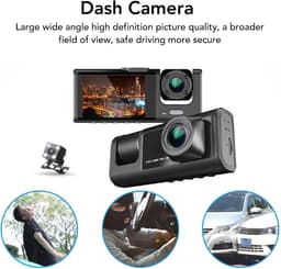 Dash Cam Voor Achter, 170° Groothoek 1080p Full HD Dash Camera, Nachtzicht, WDR, Accident Lock, Loop Recording, Parkeermonitor — thumbnail 2