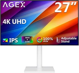 X Agex | 27 inch 4K monitor UHD | Gaming | 3840x2160 IPS 60Hz in hoogte verstelbaar wit | Gaming | 400 cd/m² helderheid | 100% sRGB — thumbnail 1