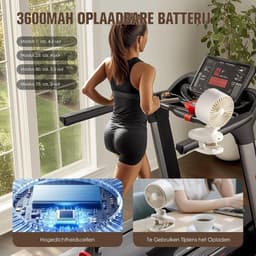 Clipventilator – Oplaadbare USB Tafelventilator – Fluisterstil – Oscillerend – Timer – 3600 mAh – Wit — thumbnail 4