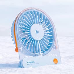 SOLOVE Mini Tafelventilator – Draagbare USB Ventilator met 3 Snelheden – Stil, Lichtgewicht Bureauventilator – Oplaadbaar via USB-C – Ideaal voor Kantoor, Thuis & Reizen – Hemelsblauw — thumbnail 1