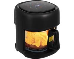 Heteluchtfriteuse - Airfryer met venster - Gezond Koken - 8 Programma's - 33 Liter - Zwart