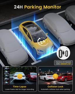 SnelShoppen - GKU 4K Dashcam Voor en Achter met WiFi, 64GB SD-Kaart, Dual Auto Camera met Parking Monitor, Nachtzicht, WDR, 170° Brede Hoek, G-Sensor, — thumbnail 4