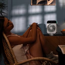 Mini Aircooler 4-in-1 – Luchtkoeler met Ventilator, Luchtbevochtiger, 300 ml Waterreservoir, 4 Snelheden, Oscillatie, Timer & LED Verlichting — thumbnail 5