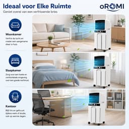 oROMI Airco 6L – Mobiele Verdampingskoeler met 3 Snelheden – Ventilator met Water- en IJskoeling – Automatische Oscillatie – 65W — thumbnail 2