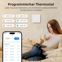Slimme Thermostaat - Vloerverwarming Thermostaat - Energie Besparen - Met Externe Sensor - 16A 3600W - Wit — thumbnail 5