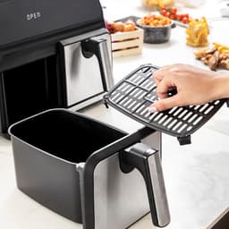 Zonder Olie InnovaGoods Fryinn Double 8000 Zwart Roestvrij staal 3400 W 8 L — thumbnail 4