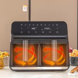 Zonder Olie InnovaGoods Fryinn Double 8000 Zwart Roestvrij staal 3400 W 8 L — thumbnail 3