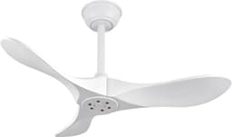 COVREO Plafondventilator 91 cm wit, 3 bladen hout, zonder verlichting — thumbnail 2