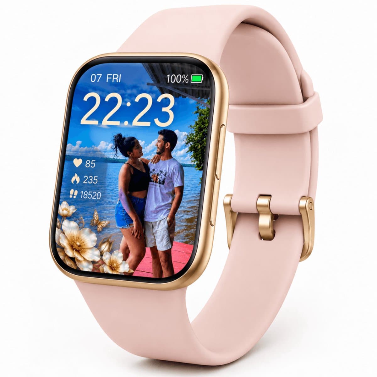 Smartwatch Dames – 1.85" AMOLED – Bluetooth Bellen – 350mAh Batterij – Hartslag, SpO₂ & Slaapmonitor – 100+ Sportmodi – 3ATM Waterdicht – Android & iPhone — afbeelding 1