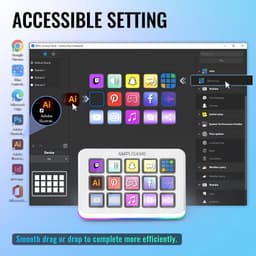 FIFINE D6 - Mixer - RGB Studio Controller - 15 LCD Aanpasbare Toetsen - Podcast / Streaming / Gaming - Inclusief Gratis Software - Wit — thumbnail 4