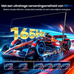 UPERFECT 24.5-inch draagbare touchscreen-monitor met geïntegreerde standaard, 165 Hz, 2560x1440p QHD IPS, USB-C- en Mini-HDMI-poort, tweede scherm voor laptop/telefoon/gameconsole — thumbnail 4