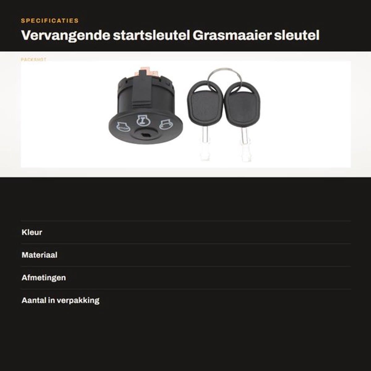 Startsleutel Vervangend - 3 Posities - 2 Sleutels - Compatibel met 925-04228/725-04228 - Duurzaam - ABS L/Koper Materiaal - Ontstekingsschakelaar — afbeelding 1