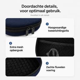 Sounix Koptelefoon Hoes - Harde Beschermcase voor JBL, Sony Koptelefoons - Waterafstotende Opberghoes met Draagband - Blauw — thumbnail 3