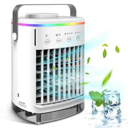 Mobiele Airco Zonder Afvoer - Mobiele Airco voor Slaapkamer - Luchtkoeler - Aircooler - 470ML - 3 Standen & Timer - 5V - Wit — thumbnail 2
