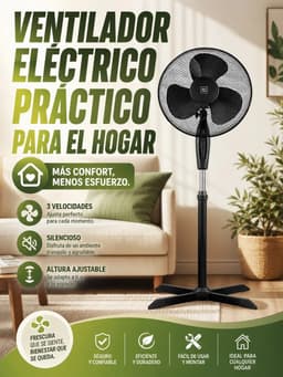 Wentinkmo Elektische staande Ventilator - diameter 45cm - Verstelbare hoogte tot 120 cm — thumbnail 1