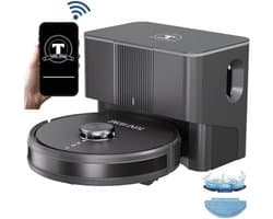 TONI HOMI® Q8 Robotstofzuiger met Leegstation en Dweilfunctie - Zelflegend - App Bediening - Automatisch Opladen - 3D Kaart - Geschikt voor Huisdieren