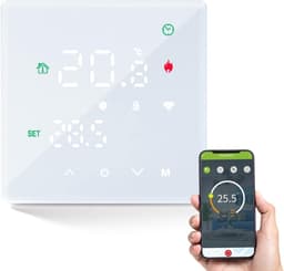 Thermostaat Vloerverwarming - Slimme Kamerthermostaat - Comfortabel Wonen - App & Spraakbesturing - 5A - Wit — thumbnail 1