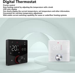 Digitale Thermostaat - Intelligente Regelaar - Verwarming Regelen - LCD Kleurendisplay - 5-70℃ - Zwart — thumbnail 3