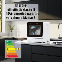 QORA® Mini Vaatwasser - Vaatwasser - Wit - ‎43cm x 43cm x 47cm — thumbnail 3
