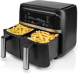 Heteluchtfriteuse - Dubbele mand - Gezond Koken - SYNC functie - 2x3.8 L - Zwart — thumbnail 4