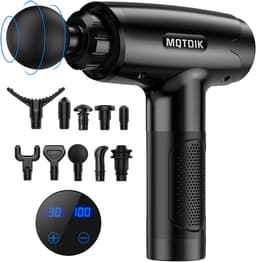 Massagepistool - Percussie massager - Spierherstel - 10 opzetstukken - 24 cm - Zwart — thumbnail 1