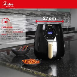 Luchtfriteuse - Airfryer Maxi - Gezond Koken - Rapid Air Technologie - 5 Liter - Zwart Rood — thumbnail 2