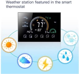 Digitale Thermostaathoes - Slimme Kamerthermostaat - Energie Besparen - Wekelijkse Programmering - 8 inch Display - Wit — thumbnail 5