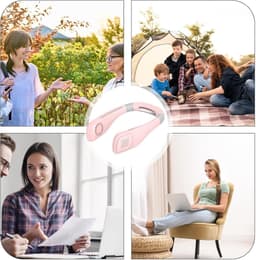 Nekventilator airconditioner, nekventilator draagbare ventilator om de nek | Handsfree nekventilator voor persoonlijke koeling, lezen, sporten, werken, kamperen, wandelen, vissen - roze — thumbnail 4