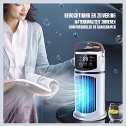 Popalino® Airco Zonder Afvoerslang - Luchtkoeler - Aircooler - 7 Standen - Mobiel - Wit - 16cm x 16cm x 16cm — thumbnail 2