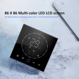 Slimme Thermostaat - Programmeerbare Regelaar - Energie Besparen - Ultra Dun Paneel - 13 Mm Dik - Zwart — thumbnail 3