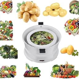 Elektrische Aardappelschilmachine - Keukenapparaat - Grote Hoeveelheden Schillen - Handsfree Werking - 1 Kg Capaciteit - Wit — thumbnail 3