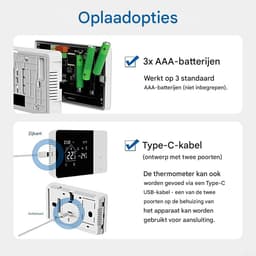 Intelligente Thermostaat - Klimaatregelaar Huis - Comfort Beheer - App en Spraakbesturing - 14 x 8.1 cm - Zwart Wit — thumbnail 5