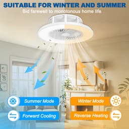 Plafondventilator met Verlichting - LED Dimbaar - 3 Lichtkleuren - 3 Snelheden - Met Afstandsbediening - Stille Ventilator Plafondlamp 56 cm — thumbnail 5