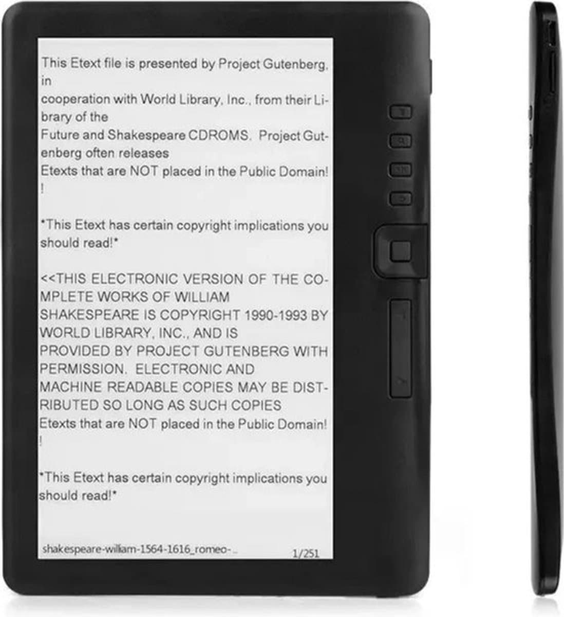 E-reader - 8 GB - 7 inch - E-readers & accessoires - Inclusief hoes & screenprotector - Inclusief oortjes - Luisterboeken - Zwart — afbeelding 1